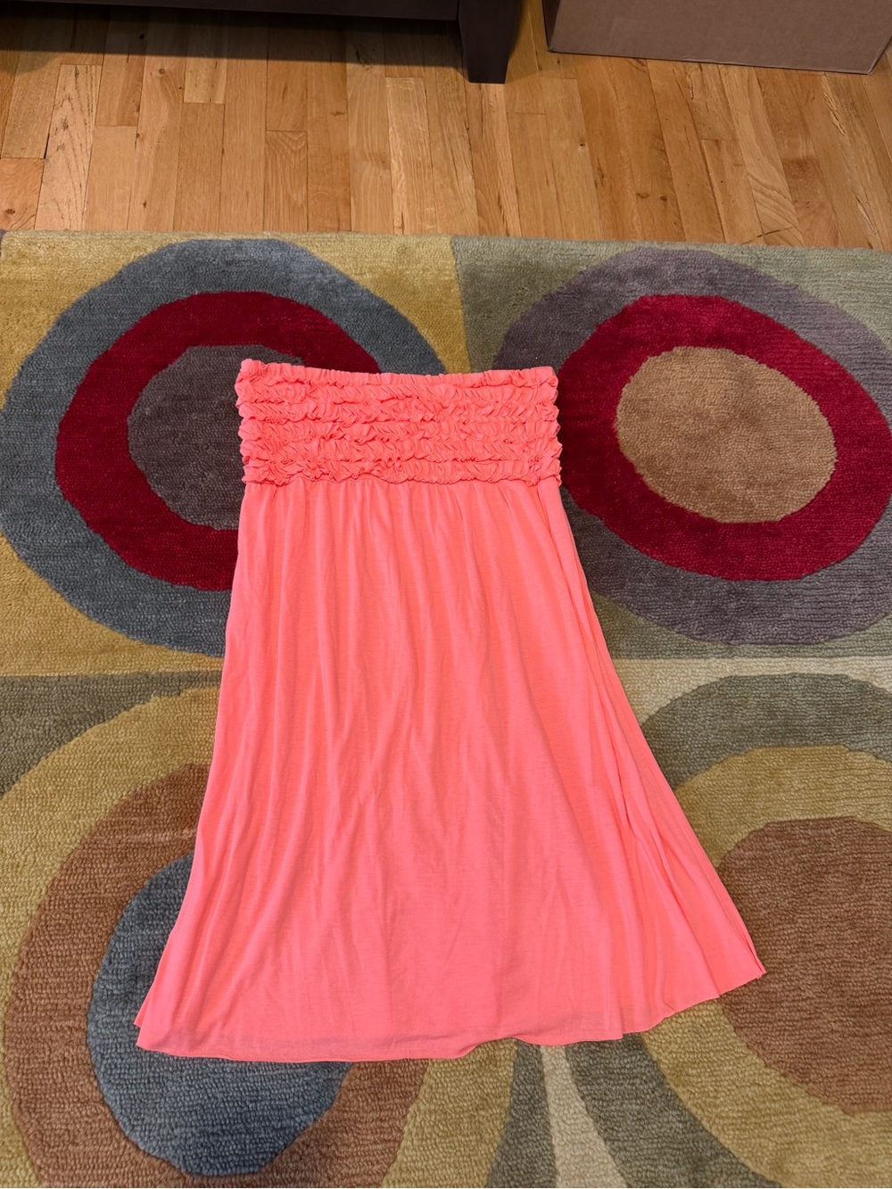 Xhilaration Strapless Tube Coverup Mini Dress Lightweight Coral Y2K Junior’s L